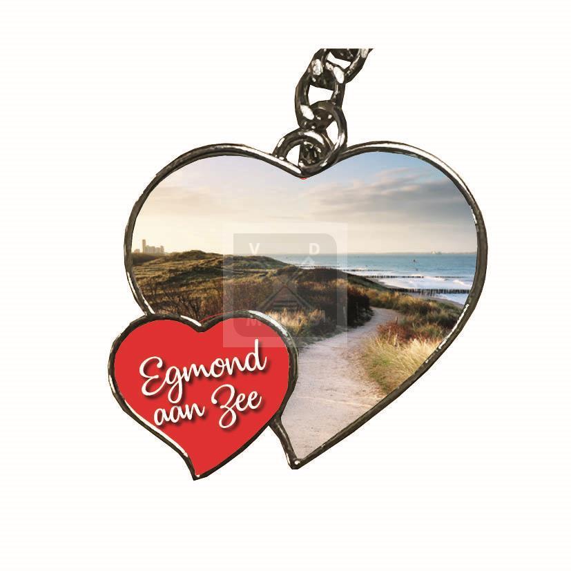 Sleutelhanger dubbel hart Egmond aan Zee